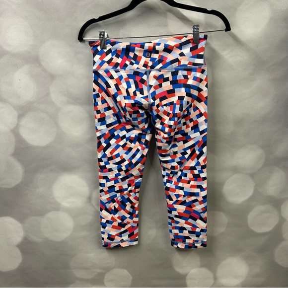 Lululemon size 6 red white blue pink leggings Patriotic USA America vivid yoga - Picture 2 of 6